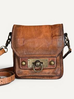 Frye Cameron Mini Brown Leather Crossbody Bag